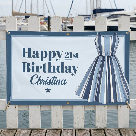Strand Streifen-Feier Geburtstag Banner