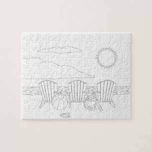 Strand-Stuhl-erwachsenes Farbton-Puzzlespiel Puzzle