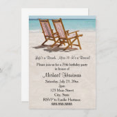 Strand-Stuhl-Geburtstags-Party Einladungen (Vorne/Hinten)