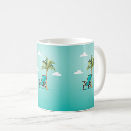 Strand-Stuhl-Palme Seafoam Grün Kaffeetasse (VorderseiteRechts)