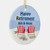 Strand-Stuhl-pensionierte personalisierte Keramikornament (Rechts)