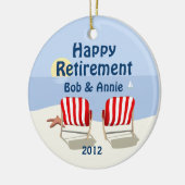 Strand-Stuhl-pensionierte personalisierte Keramikornament (Links)