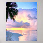 Strand Sunset Meer Sandpalme Maldives Miami Poster (Vorne)