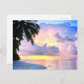 Strand Sunset Meer Sandpalme Maldives Miami Postkarte (Vorne/Hinten)
