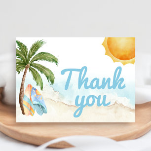 Strand-Surf-Baby an Bord Baby Shower Dankeskarte