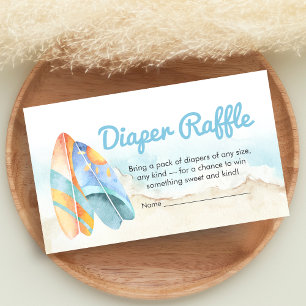 Strand-Surf-Baby an Bord Baby Shower Windel-Raffle Begleitkarte