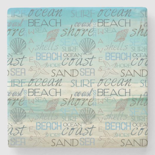 Strand Surf Sand Meer Steinuntersetzer (Vorderseite)