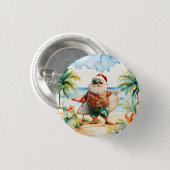 Strand-Surf-Weihnachtsfeier mit dem Weihnachtsmann Button (Vorne & Hinten)