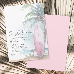 Strand Surfbrett Baby an Bord Sommer Babyparty Einladung