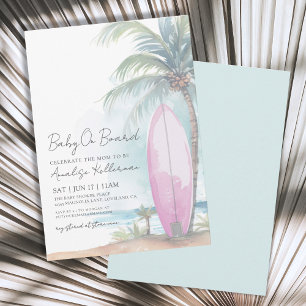 Strand Surfbrett Baby an Bord Sommer Babyparty Einladung