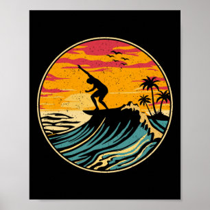 Strand Surfen Surfboard Shirts Vintage Surfer Retr Poster