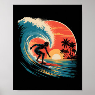 Strand Surfen Surfboard Vintage Retro Surfboarder  Poster