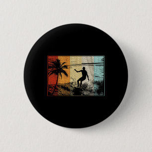 Strand Surfen Surfbrett Vintage Retro Surfer Button