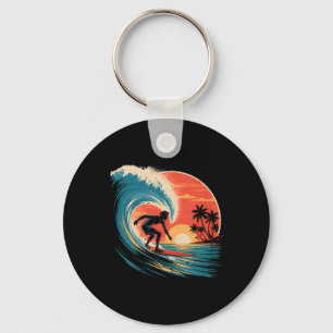 Strand Surfen Surfbrett Vintage Retro Surfer  Schlüsselanhänger