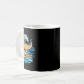 Strand Surfing Dinosaur T-Rex Surfer Kaffeetasse (Vorderseite Links)