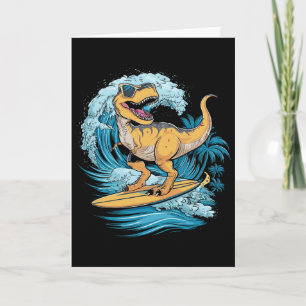 Strand Surfing Dinosaur T-Rex Surfer  Karte