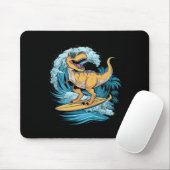 Strand Surfing Dinosaur T-Rex Surfer  Mousepad (Mit Mouse)