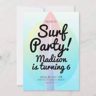 Strand-Surfing-Party Ombre Blau Einladung