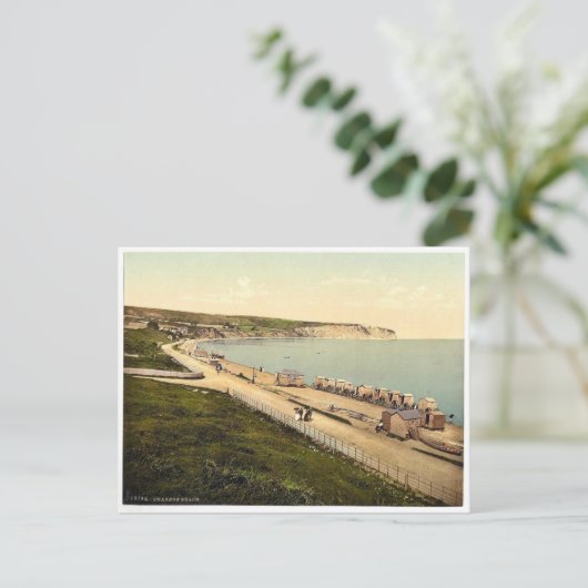 Strand, Swanage, England, selten Fotochrom Postkarte (Stehend Vorderseite)