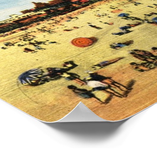 Strand Szene, Atlantic City Vintag Poster (Ecke)