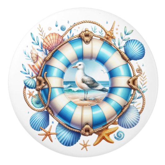 Strand Szene Keramikknauf (Vorderseite)