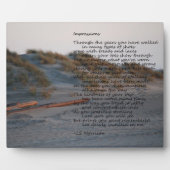 Strand-Szene mit Gedicht "Impressions"-Plakette Fotoplatte (Vorderseite)
