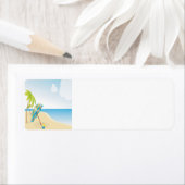 Strand-Szene mit Regenschirm, Palmen und Beach Bal (Insitu)