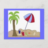 Strand Szene Postkarte (Vorderseite)