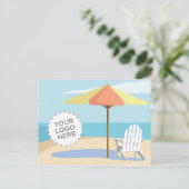 Strand Szene Postkarte (Stehend Vorderseite)