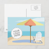 Strand Szene Postkarte (Vorne/Hinten)