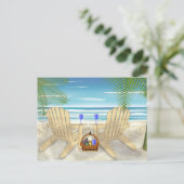 Strand Szene Postkarte (Stehend Vorderseite)