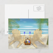 Strand Szene Postkarte (Vorne/Hinten)