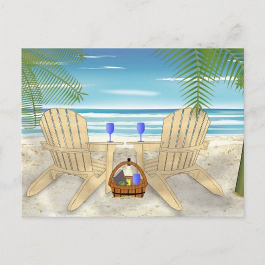 Strand Szene Postkarte (Vorderseite)