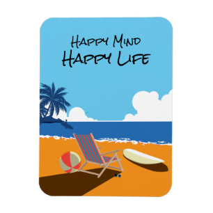 Strand-Szene, Surfbrett, Stuhl, Ozean Magnet