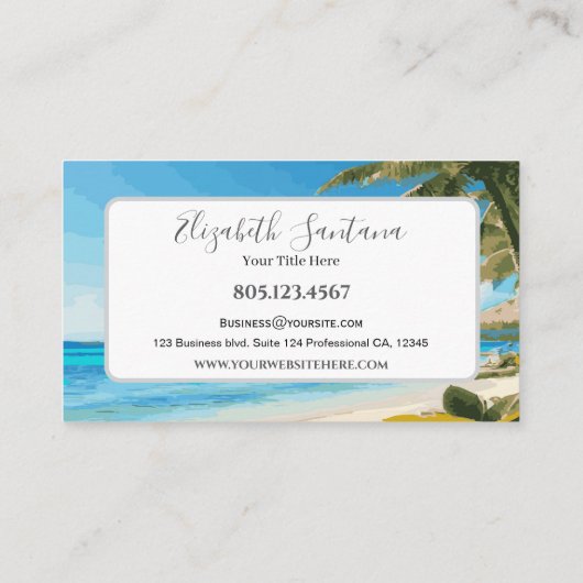 Strand Szene Visitenkarte (Rückseite)