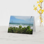 Strand-Szenen-Anmerkungs-Karte - freier Raum Karte (Gelbe Blume)