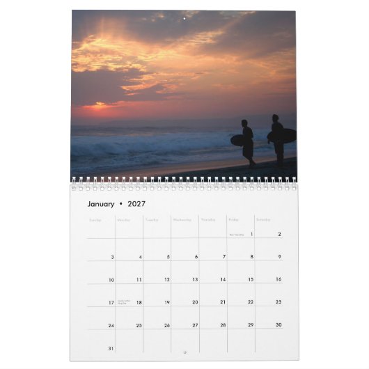 Strand-Szenen Kalender (Jan 2027)