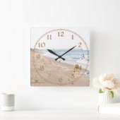 Strand-Tag Quadratische Wanduhr (Zuhause)