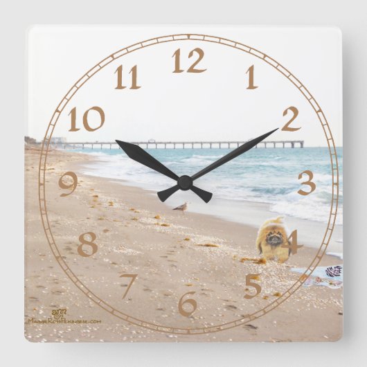 Strand-Tag Quadratische Wanduhr (Vorderseite)