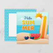 Strand Tage Hallo Sommer Grußkarte (Vorne/Hinten)