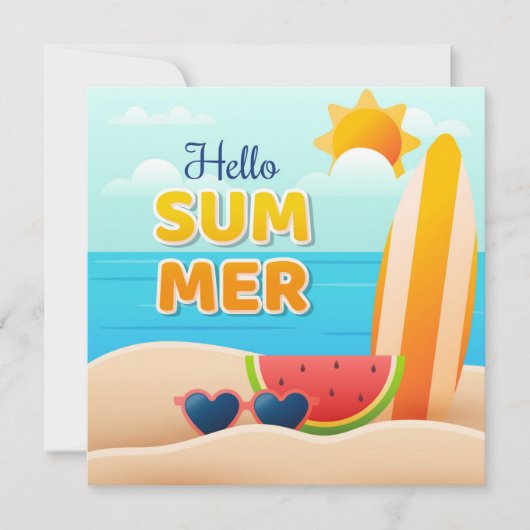 Strand Tage Hallo Sommer Grußkarte (Vorderseite)
