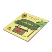 STRAND-TAGTiki Hütten-Bar-tropische glückliche Fliese (Seite)