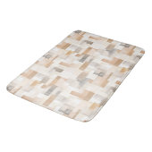 Strand Tan Neutral Geomer Square Badematte (Schrägansicht)