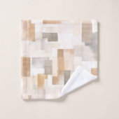 Strand Tan Neutral Geomer Square Badhandtuch Set (Waschlappen)
