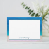 Strand-Thema-blauer Seeozean-dekoratives Foto Dankeskarte (Stehend Vorderseite)