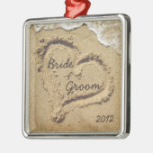 Strand-Thema-erste Weihnachtsverzierung Silbernes Ornament (Links)