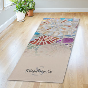 Strand-Thema Namensmonogramm Yogamatte