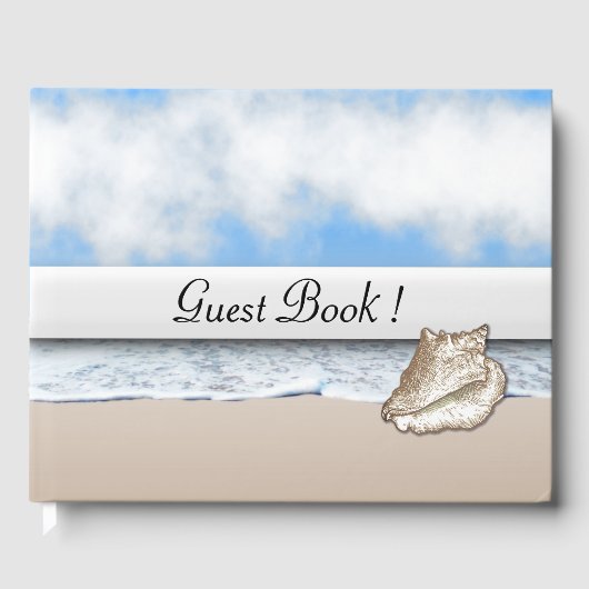 Strand Thema Personalisiertes Gästebuch (Vorderseite)