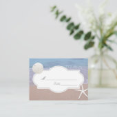 Strand Thema Sand Dollar & Starfish Hochzeitssitze Platzkarte (Stehend Vorderseite)