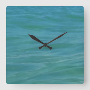 Strand-Thema-tropische blaues Quadratische Wanduhr